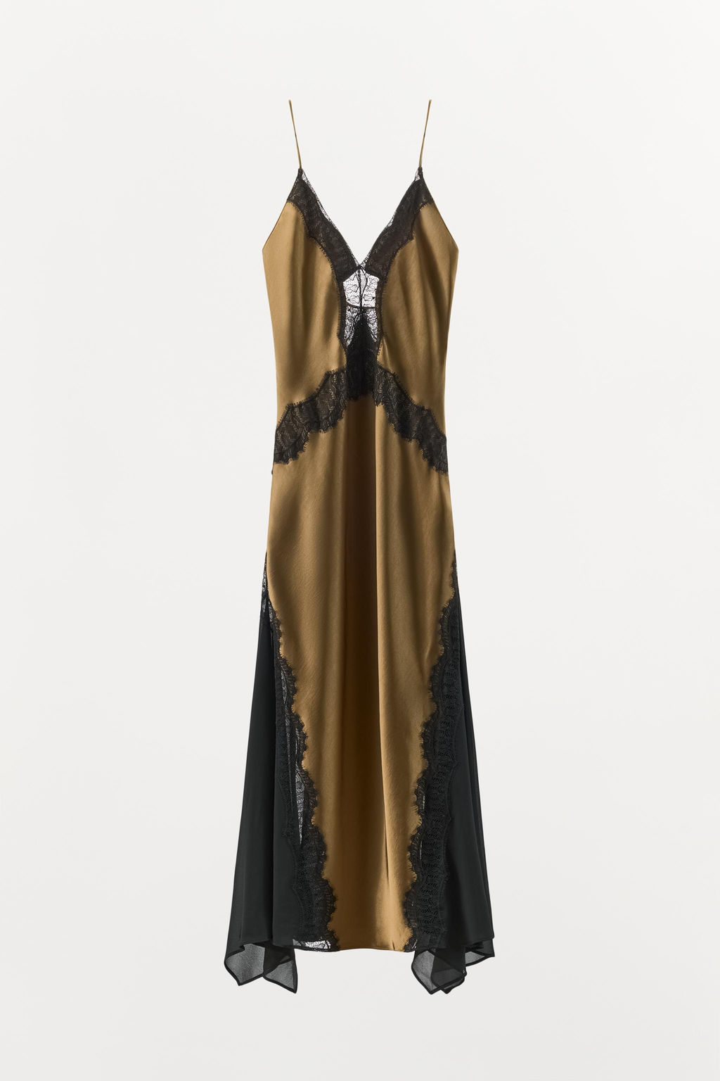 SATIN AND LACE COMBINED DRESS - Zara фото 4