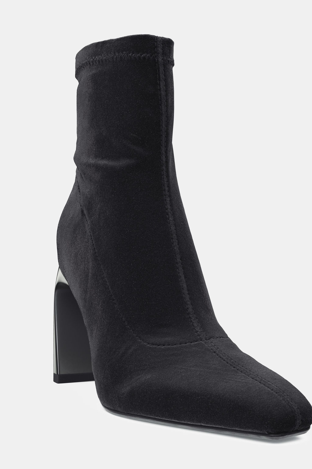 VELVET-EFFECT ANKLE BOOTS
