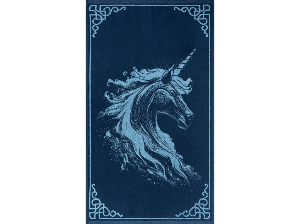 Полотенце махровое 6с103.412ж1 Огненный единорог(джинс) 50х90см
