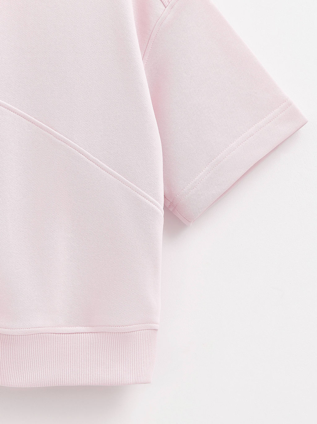 CONTE Комбинированная футболка из футера c вставками в рубчик LD 2573 crystal pink