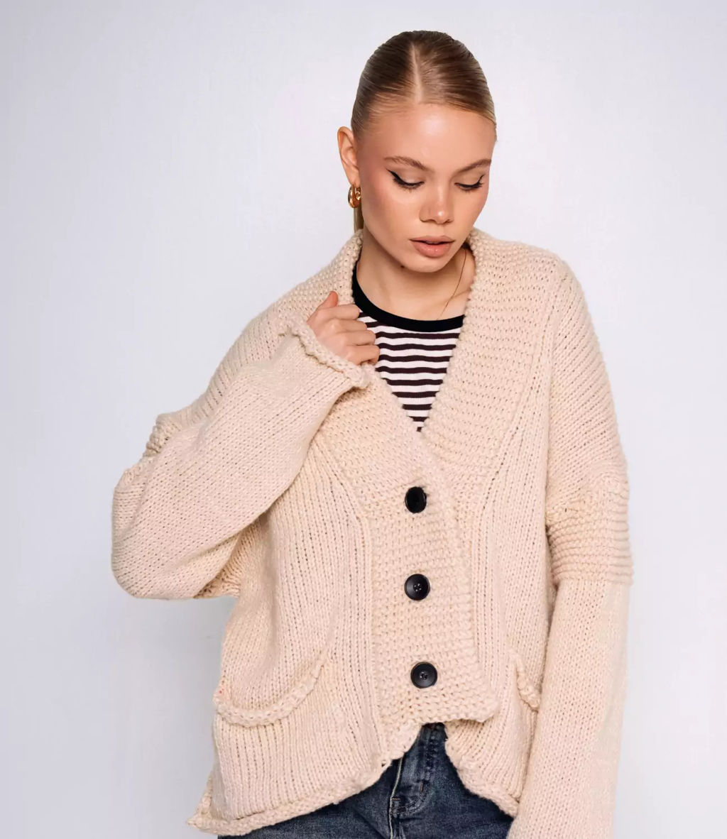 Кардиган #КТ45740, бежевый