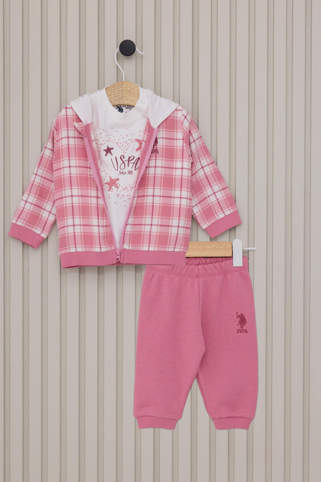 K_z Bebek Pembe 3l_ Pijama Tak_m_ Sepette S_rpriz _ndirim - U.s. polo assn фото 2