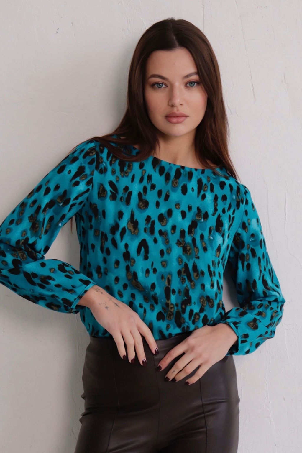 Martichelli Блуза без застёжки бирюзовая  фото 14