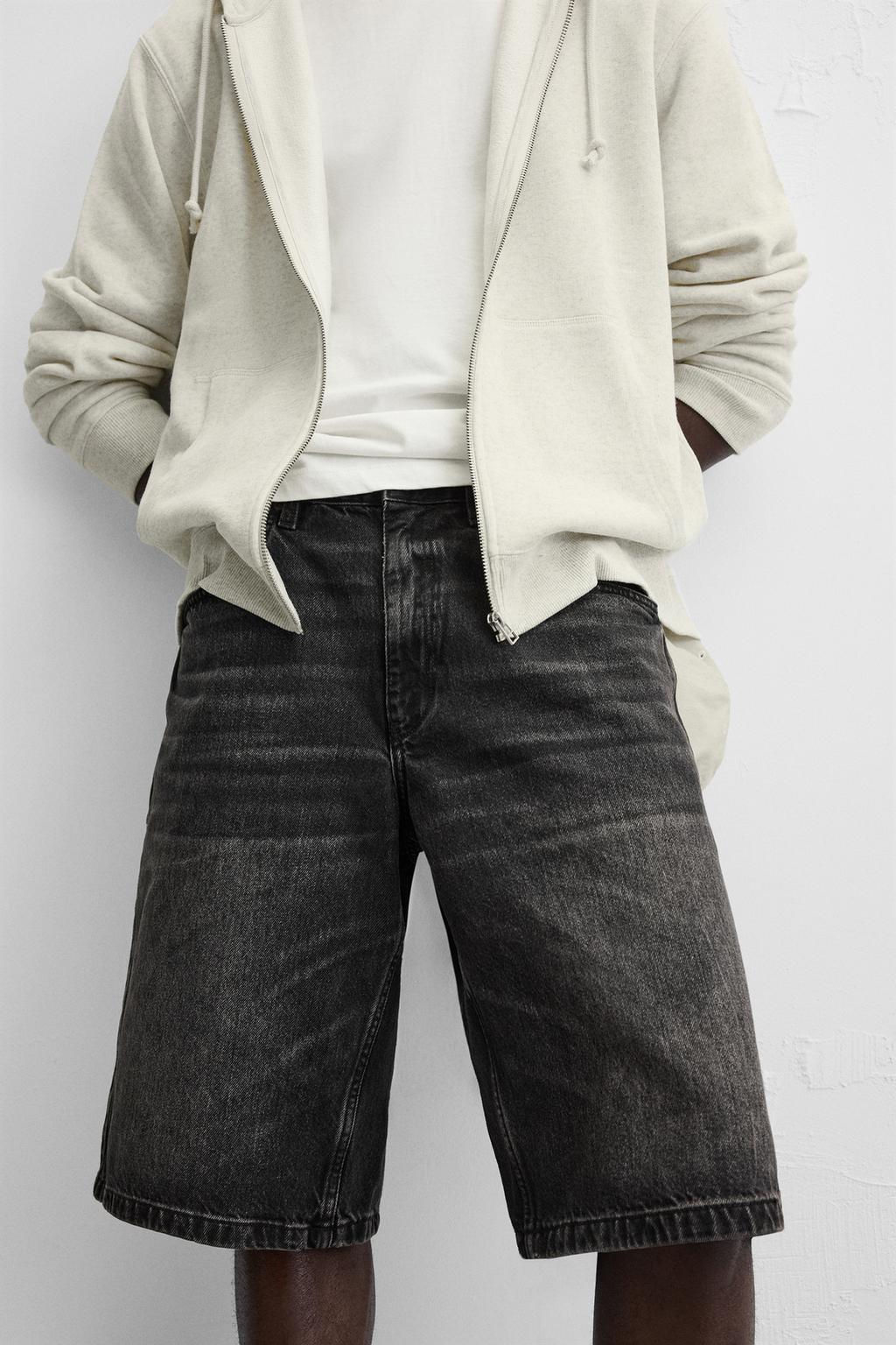 BASIC BAGGY FIT DENIM BERMUDA - Zara фото 5