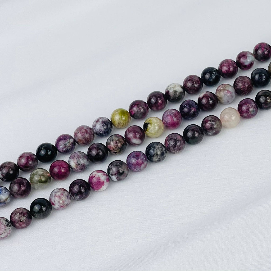 Бусины для украшентй из Турмалина микс (36 бусин) 40 см