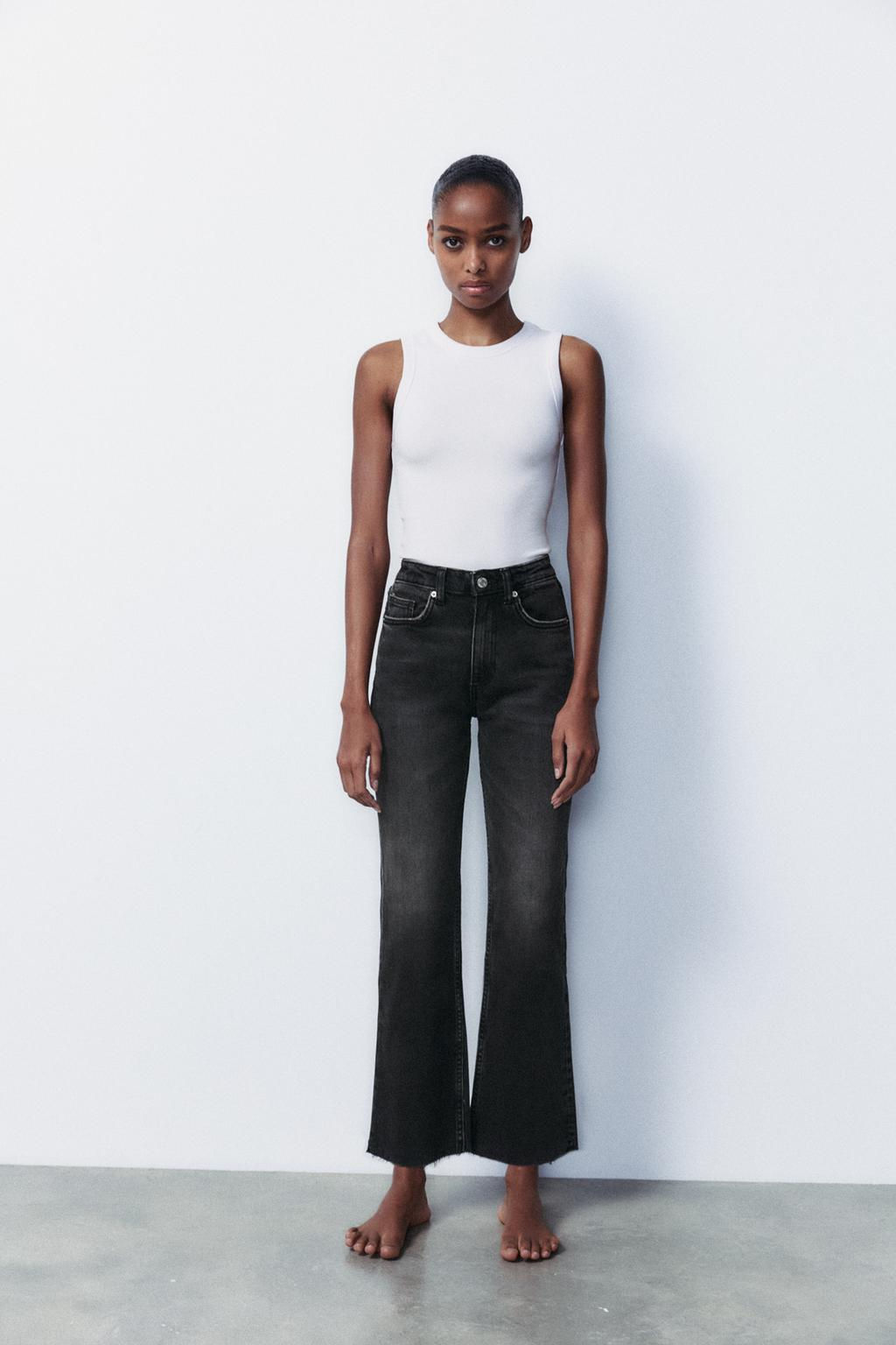 TRF CROPPED FLARE HIGH-WAIST JEANS - Zara фото 3