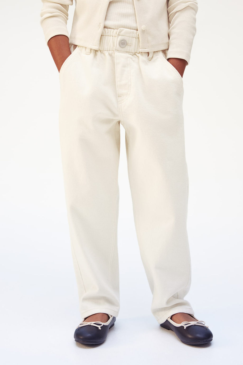 Vaquero paper bag de corte relajado - H&m фото 2