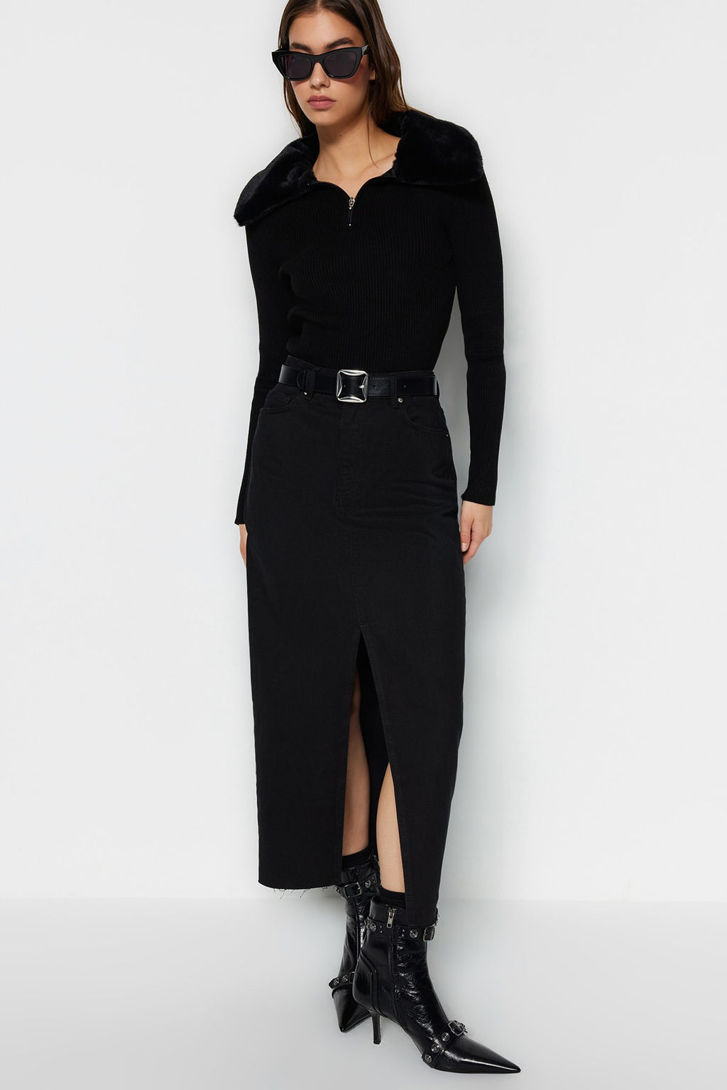 Pudra Polo Yaka Suni Kurk Detayl? Triko Kazak TWOAW24KZ00204 - Trendyolmilla фото 10