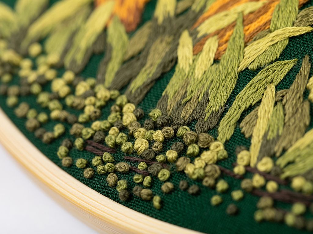 Набор для вышивания PANNA Живая картина JK-2257 Грибы. Лисички 20.5 х 20.5 см