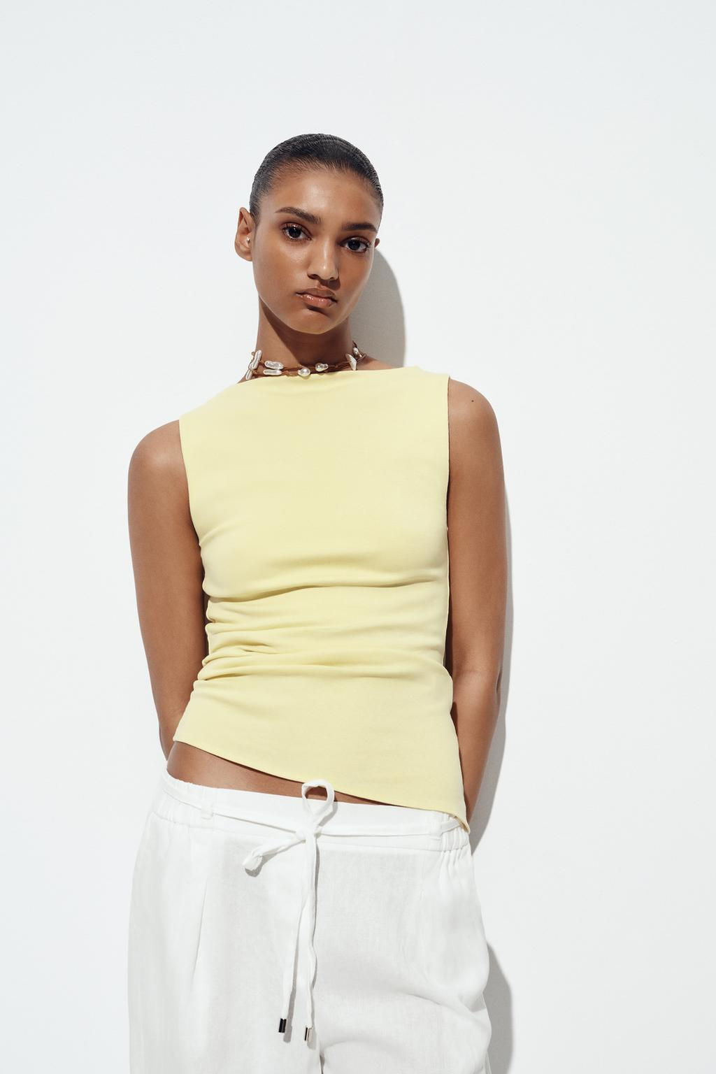 ASYMMETRIC DRAPED T-SHIRT - Zara фото 29