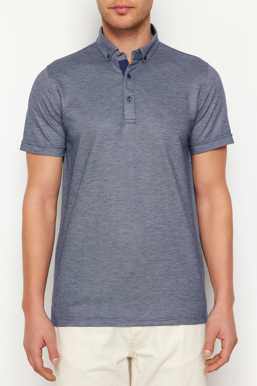 Lacivert Regular/Normal Kesim Polo Yaka T-shirt TMNSS24PO00034 - Trendyolmilla фото 4