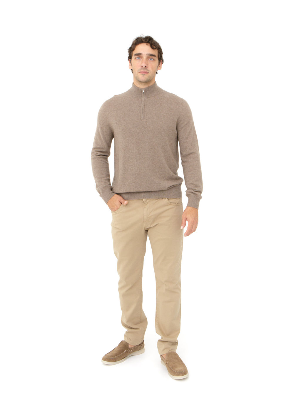 Джемпер из кашемира мужской KM010005-E капучино