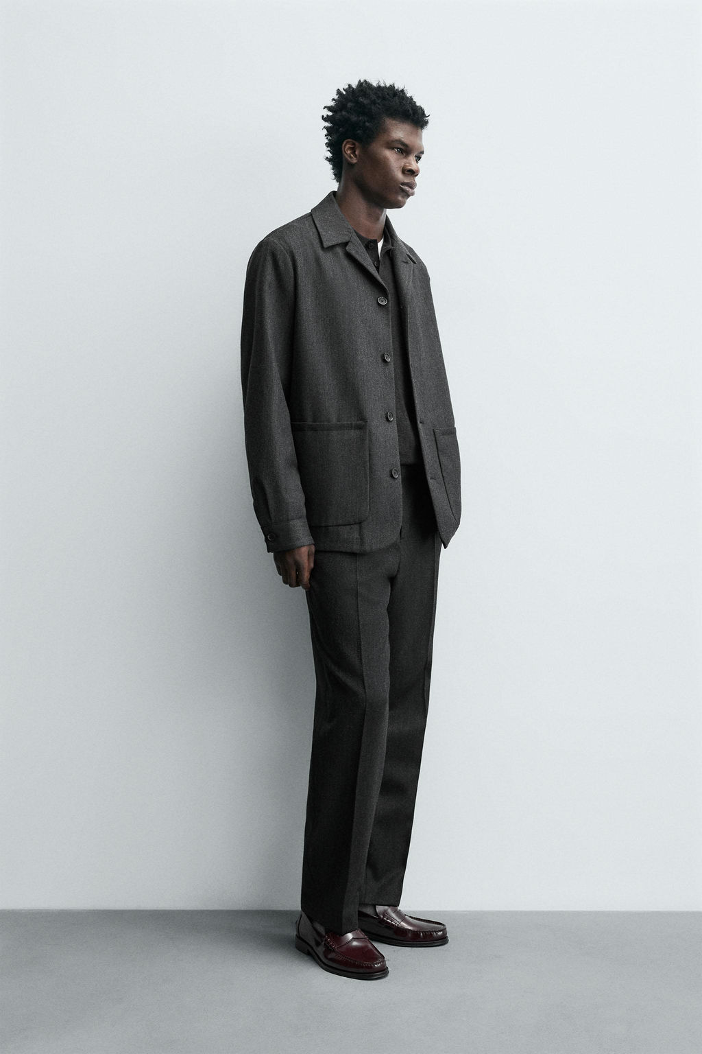 100% WOOL OVERSHIRT WITH POCKETS - Zara фото 4