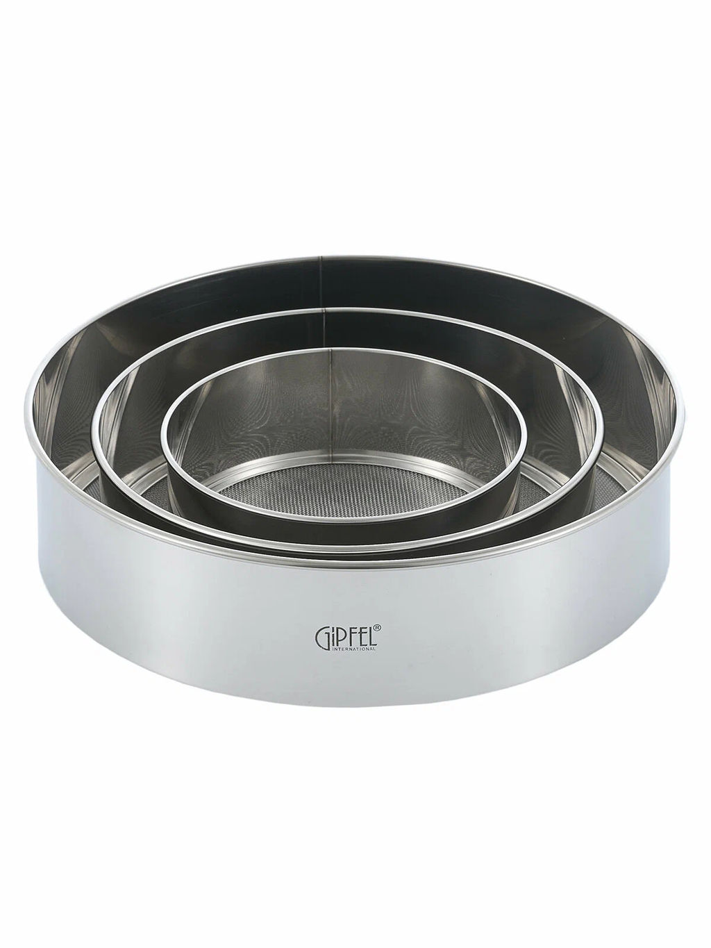 5734 GIPFEL Набор сит для просеивания муки 3шт. (15,5см/22см/28см). Материал: нерж.сталь