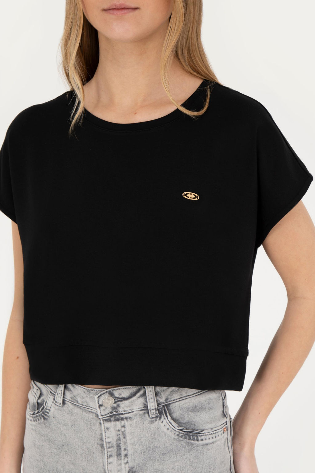 Женская черная футболка с круглым вырезом - U.s. polo assn фото 13