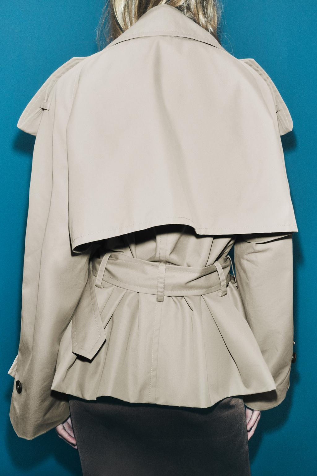 ZW COLLECTION SHORT TRENCH COAT - Zara фото 6