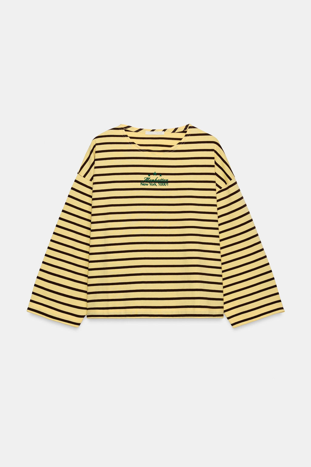 CAMISETA RAYAS TEXTO / Amarillo
