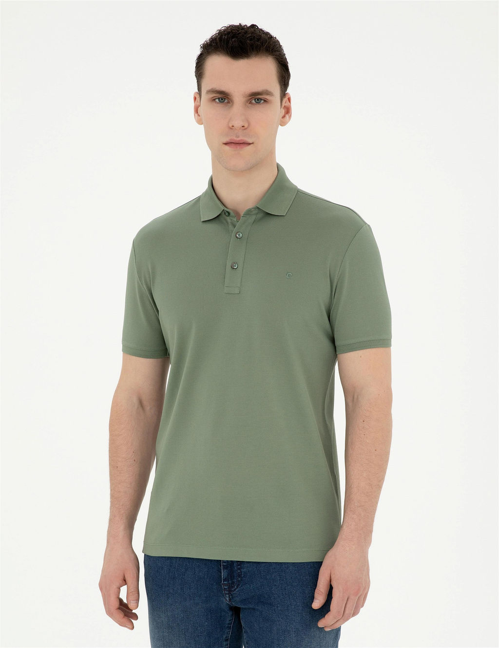 Haki Slim Fit Merserize Ti__rt
