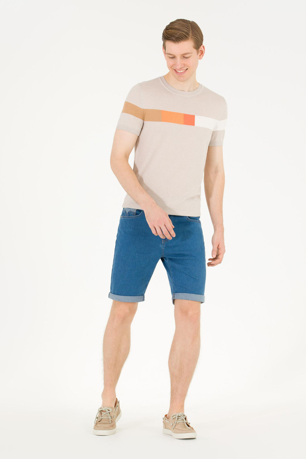 U. S. Polo Assn Мужской трикотажный свитер с круглым вырезом и камнями - U.s. polo assn фото 3