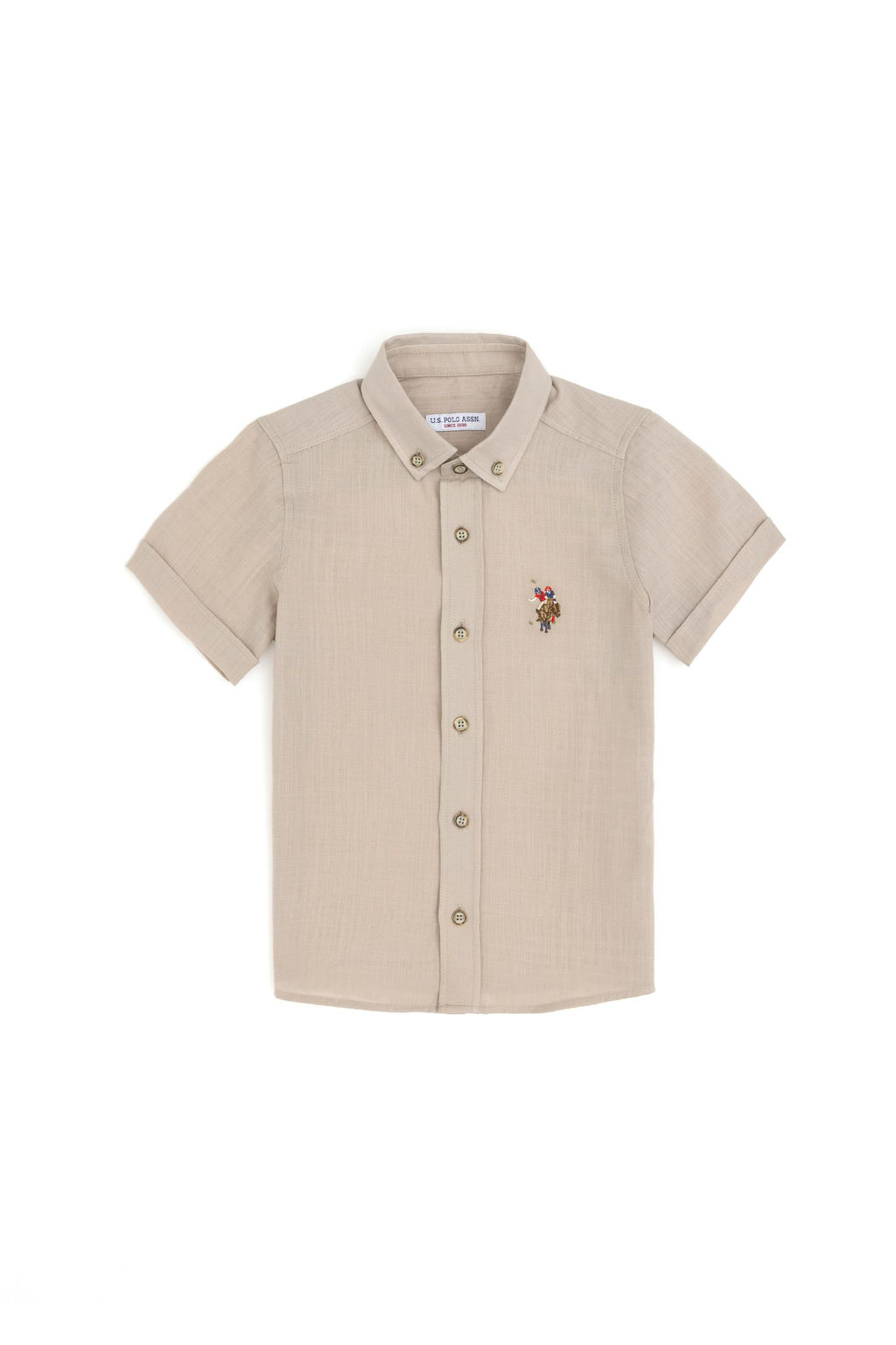 Серая рубашка с коротким рукавом для мальчика Неожиданная скидка в корзине - U.s. polo assn фото 2