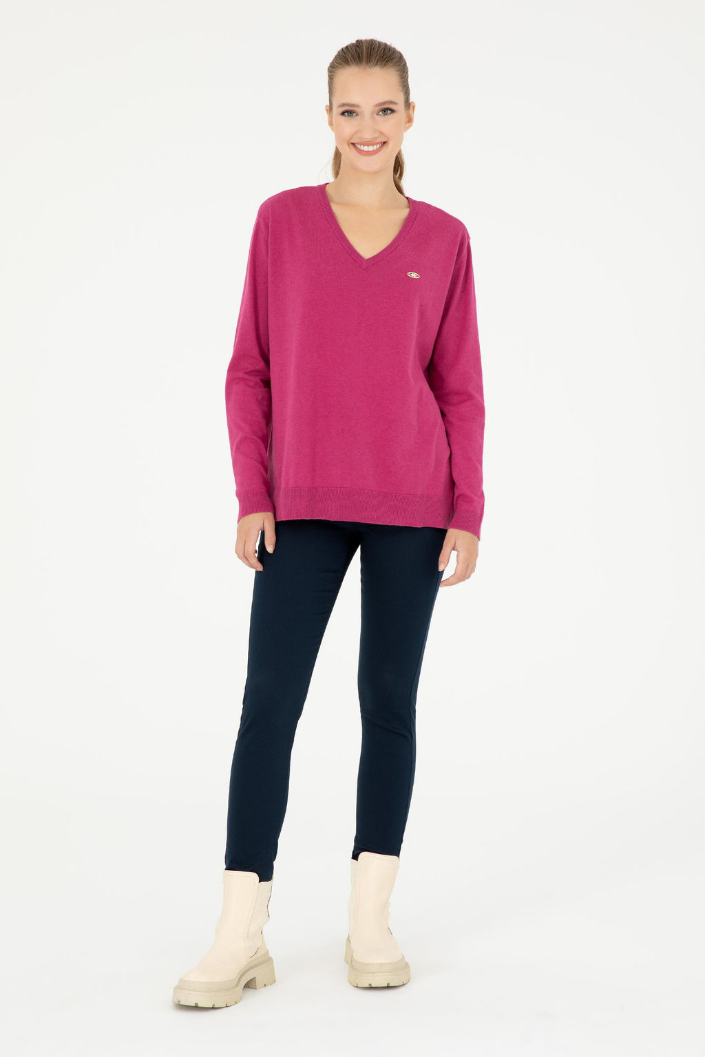 Женский РОЗОВЫЙ базовый свитер Неожиданная скидка в корзине - U.s. polo assn фото 4