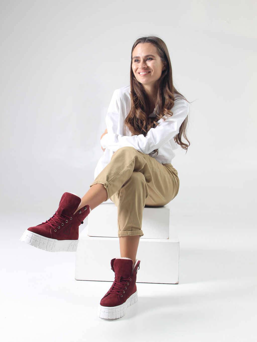 Ботинки 216.212131w. бордо замша/Шерсть