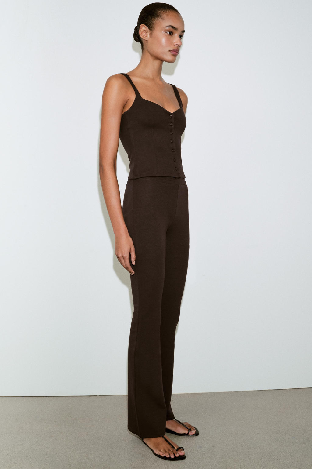 PANTAL?N FLARE INTERLOCK / Marr?n - Zara фото 3