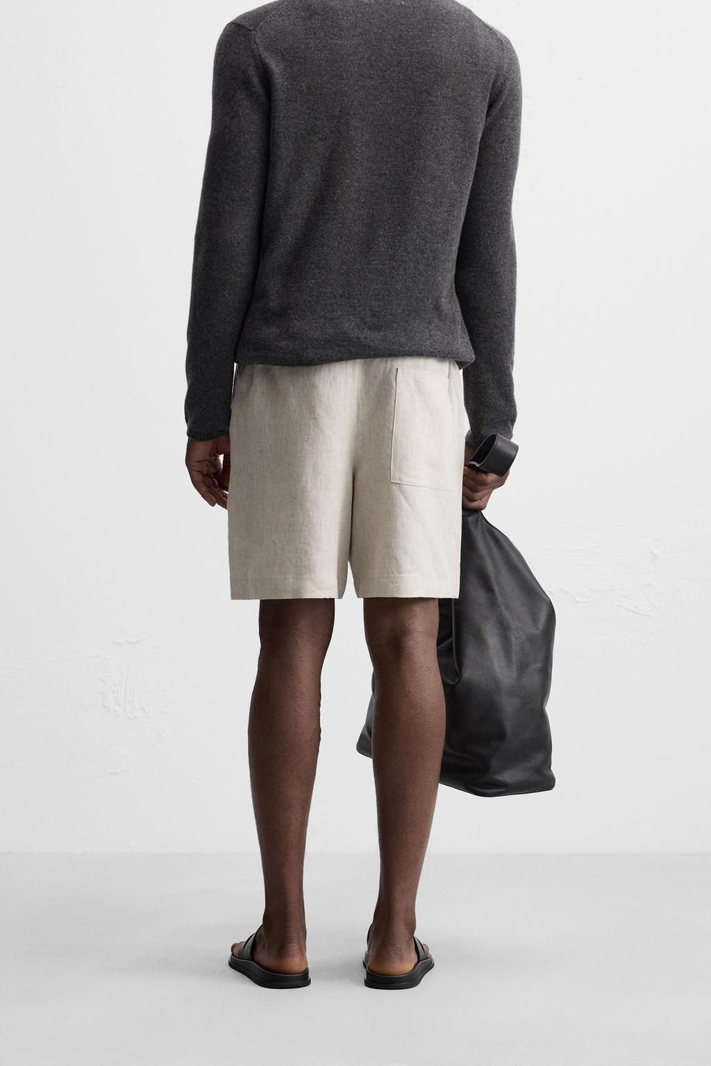 100% LINEN BERMUDA SHORTS - Zara фото 3