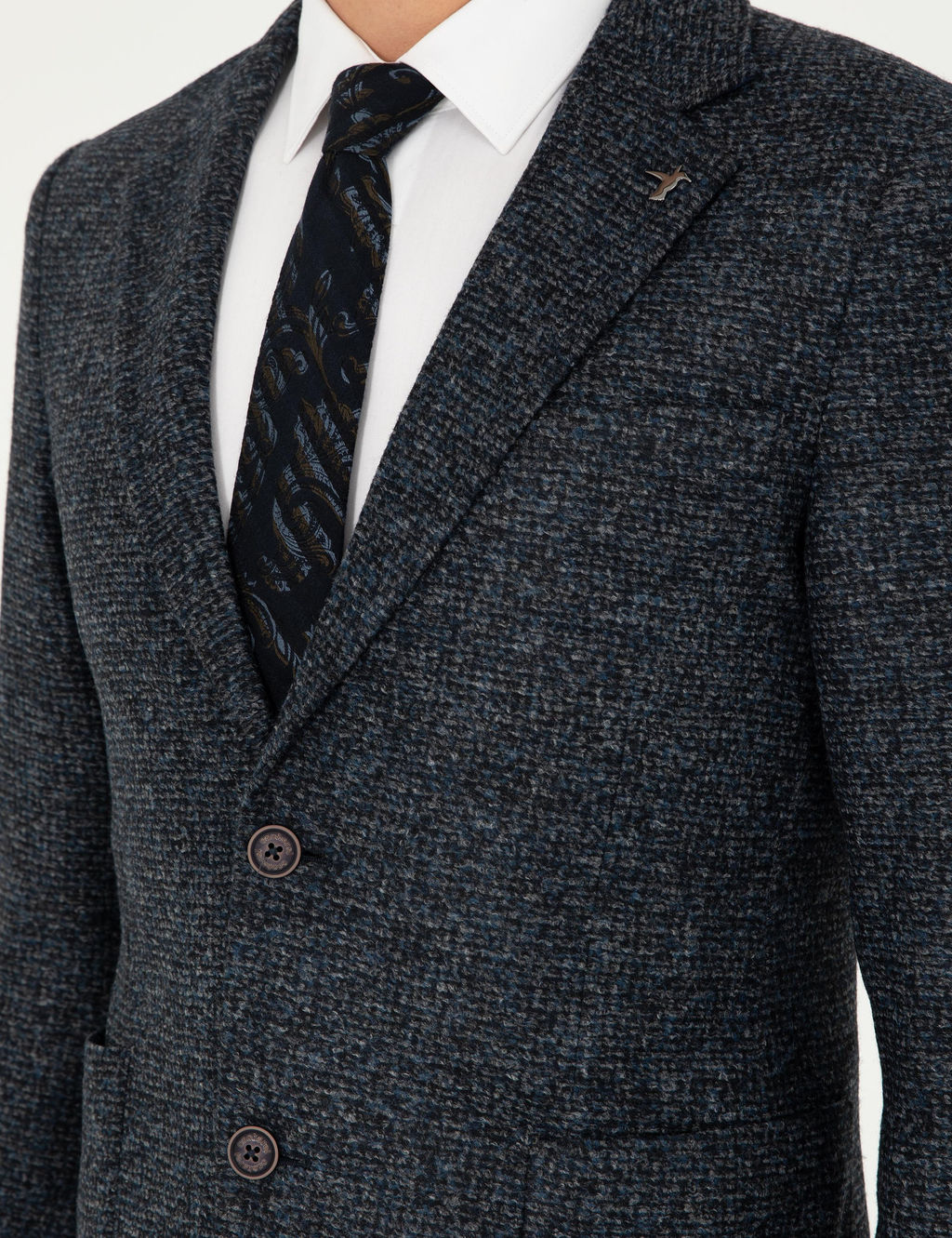 Темно-синяя приталенная куртка - Cacharel фото 7