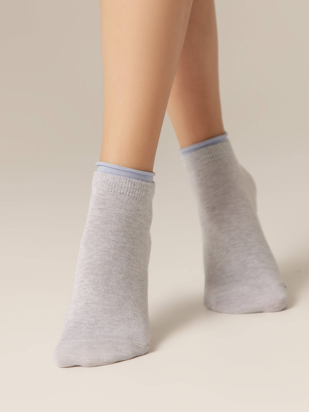 Цена за 2 пары Носки короткие Conte Elegant, светло-серый-голубой  фото 2