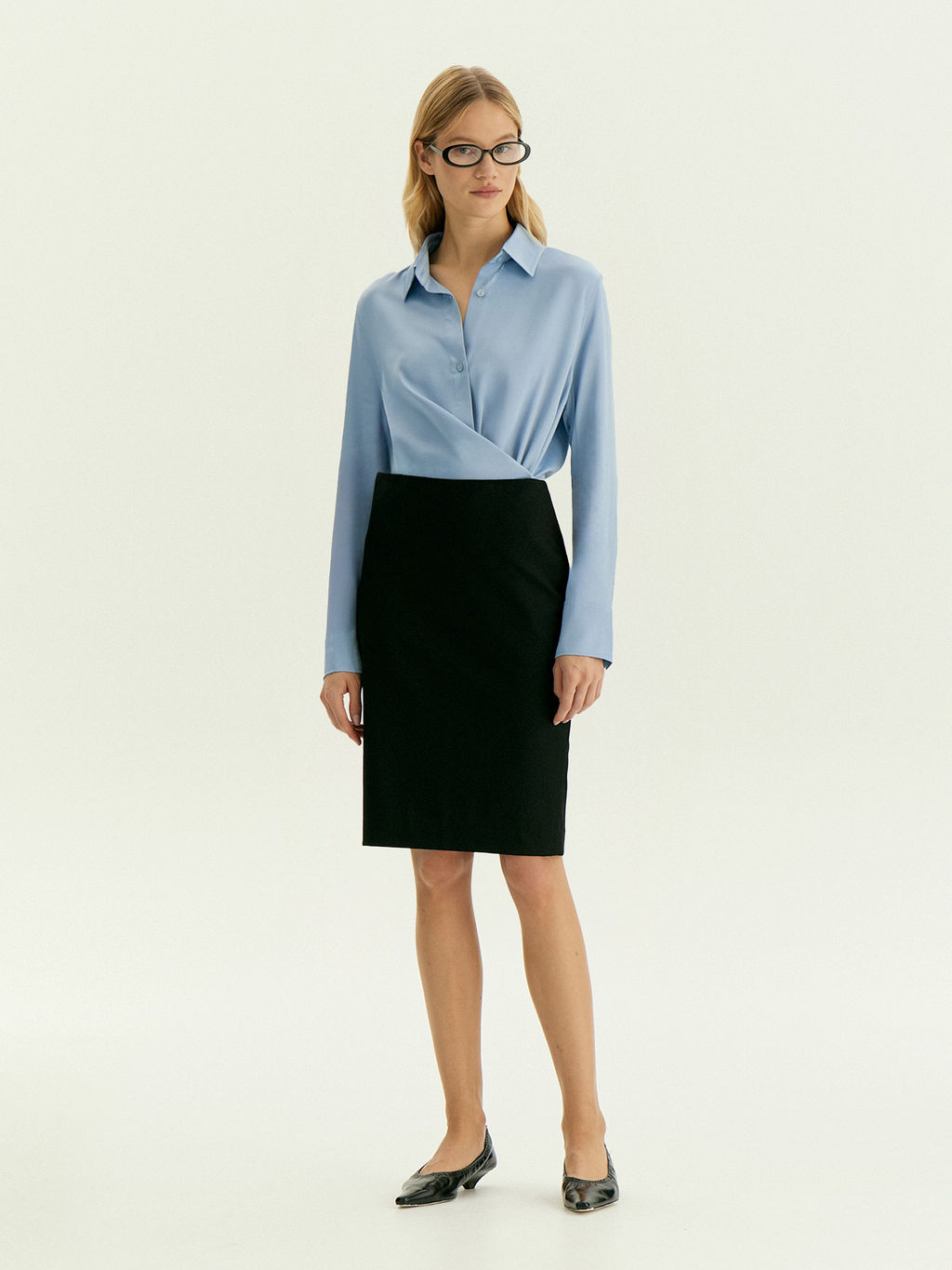 Юбка-карандаш миди из костюмной шерсти, S663/aspect - Emka фото 3