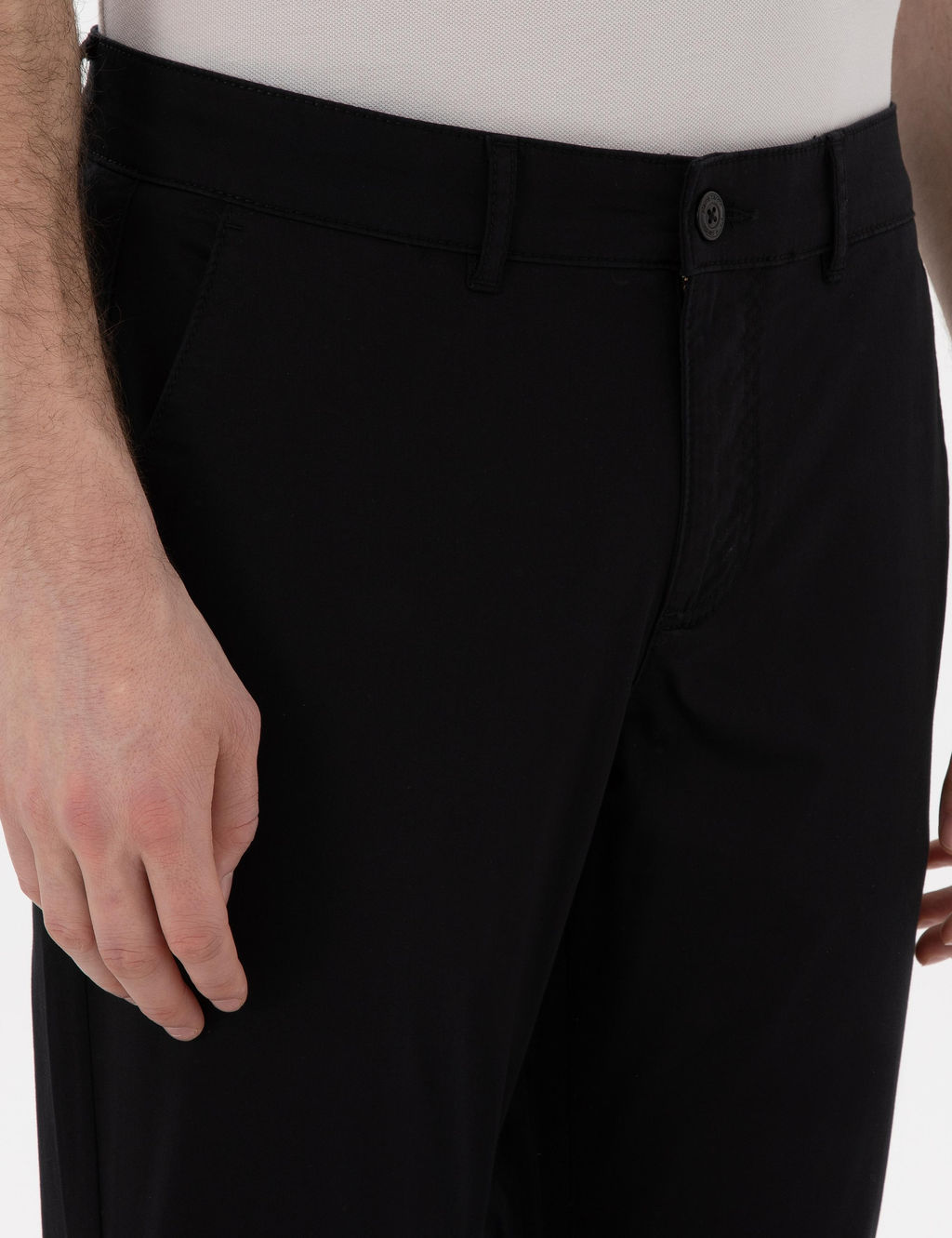 Siyah Slim Fit Kanvas Pantolon