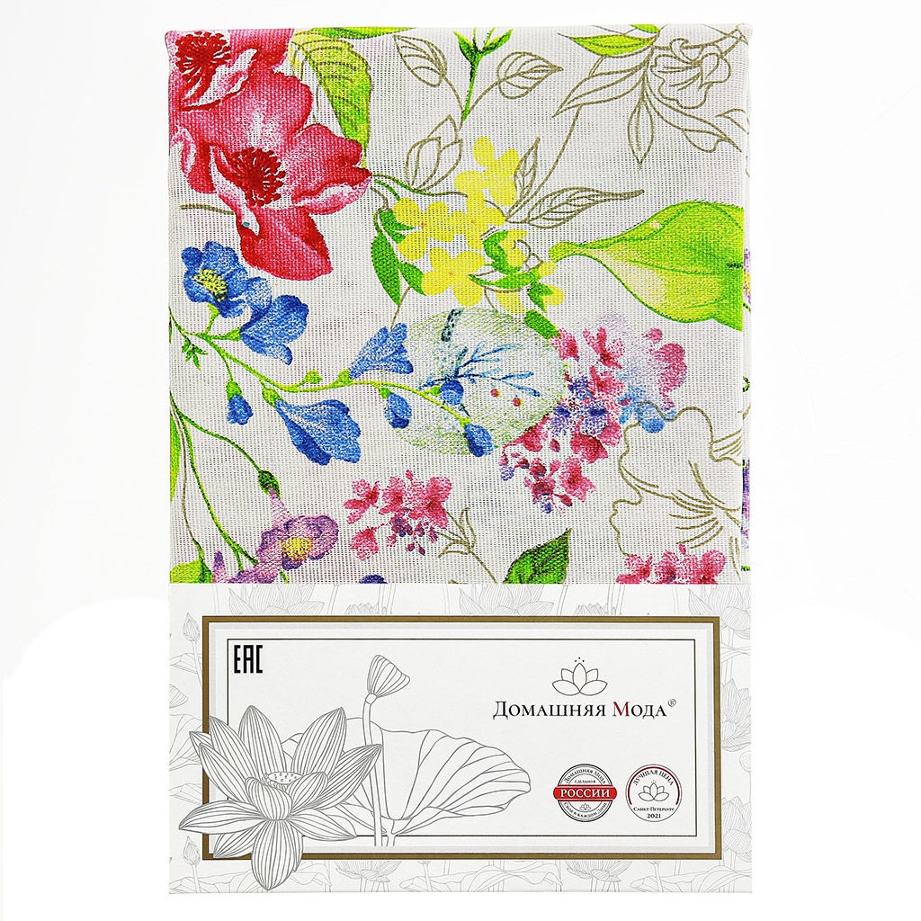 Скатерть-дорожка на стол 145х50см Летний сад, рогожка (хлопок 100%) 171г/м2, упаковка классическая, пакет ПВХ 28х41см, Домашняя мода (Россия)  фото 3