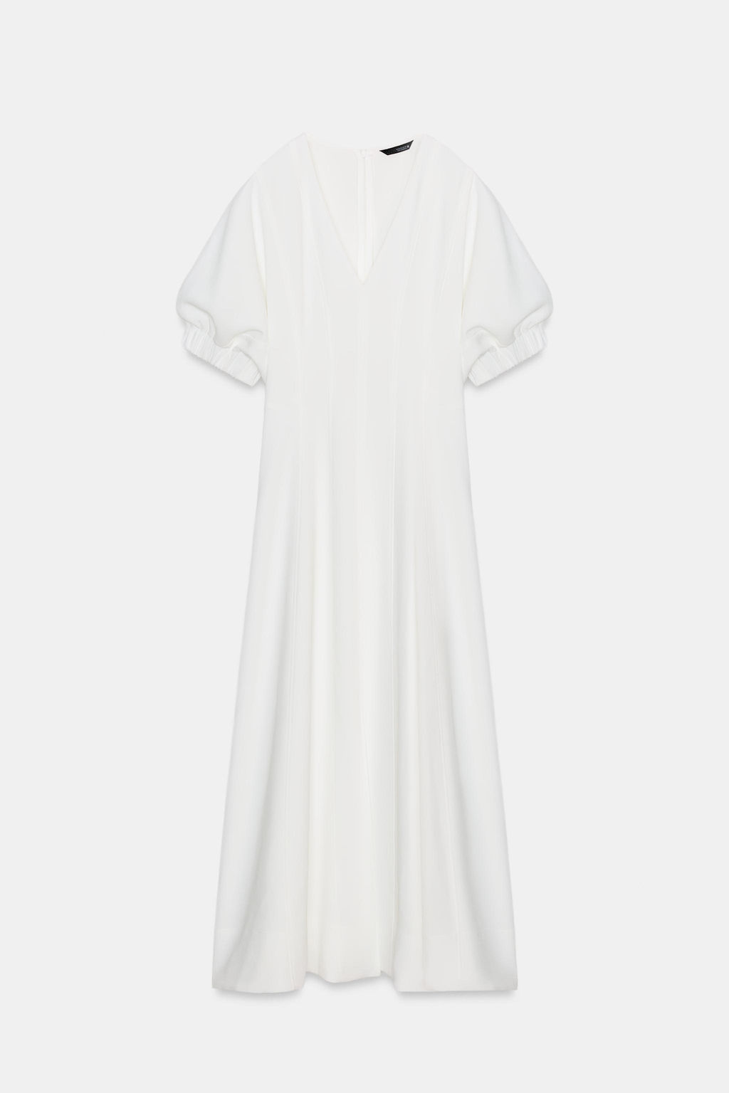 VESTIDO MIDI MANGA ABULLONADA / Blanco roto - Zara фото 6
