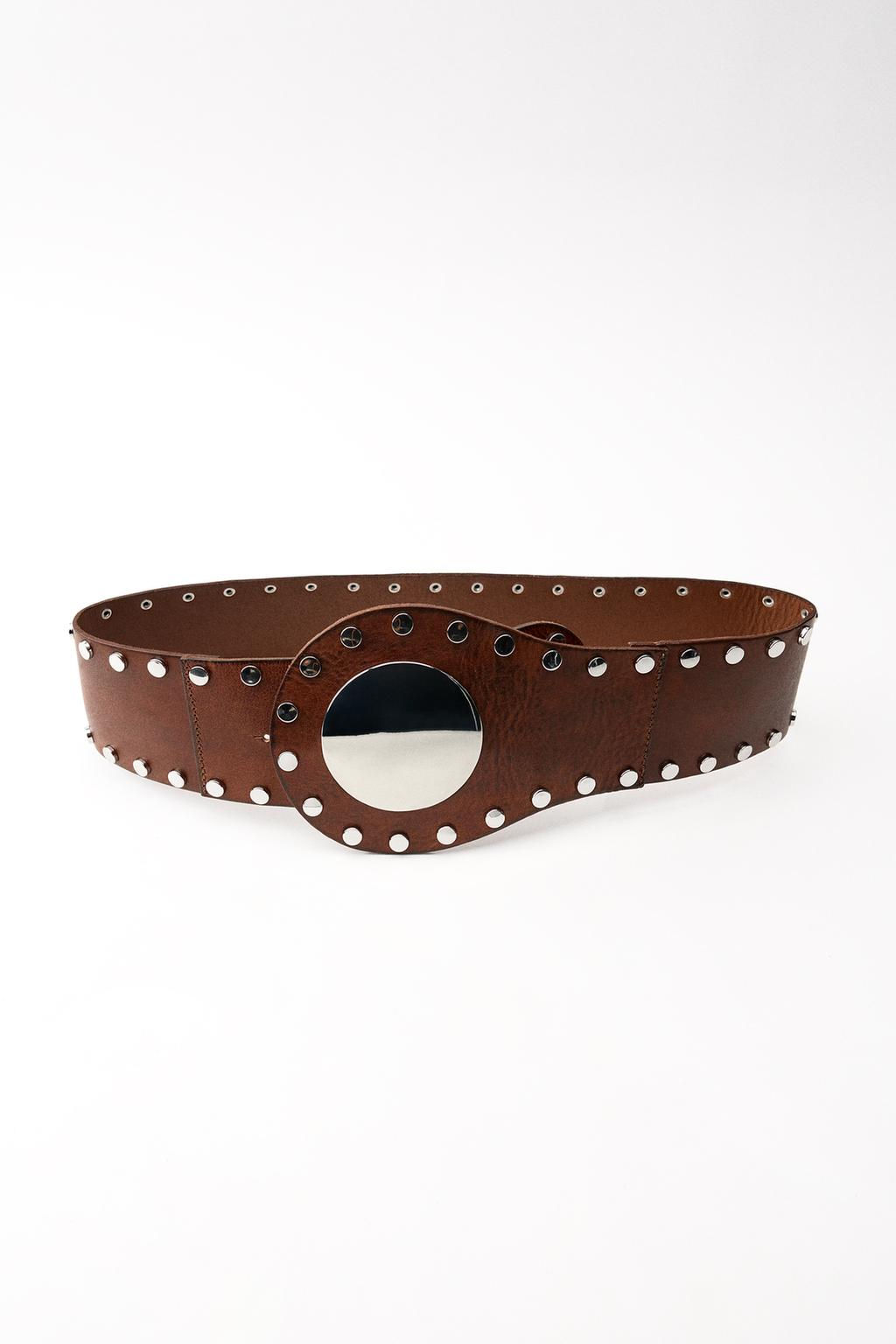 STUDDED LEATHER CORSET BELT - Zara фото 2