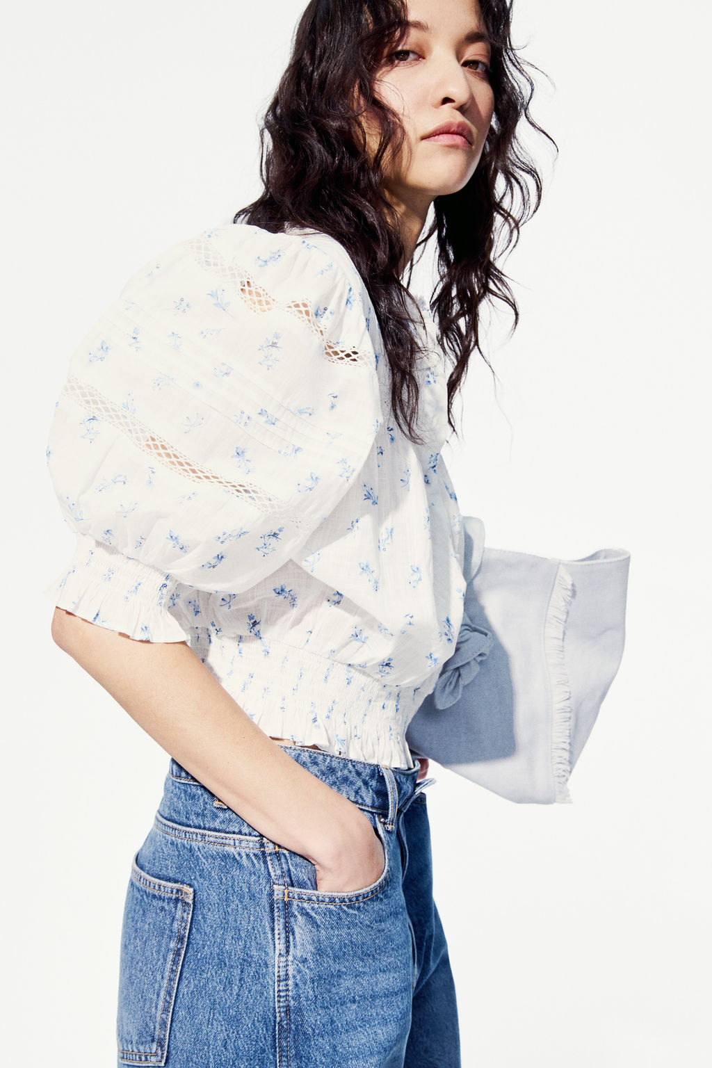 Blusa de algod?n con jaretas - H&m фото 7