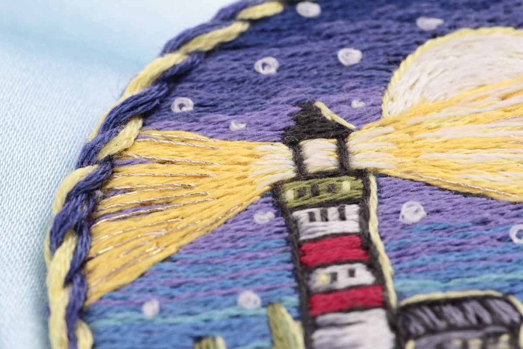 Набор для вышивания PANNA Живая картина JK-2206 Брошь. Ночной маяк 5.5 х 5.5 см