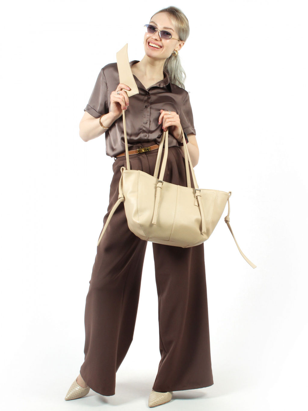 LACCOMA сумка Анна-бежевый эко кожа хлопок