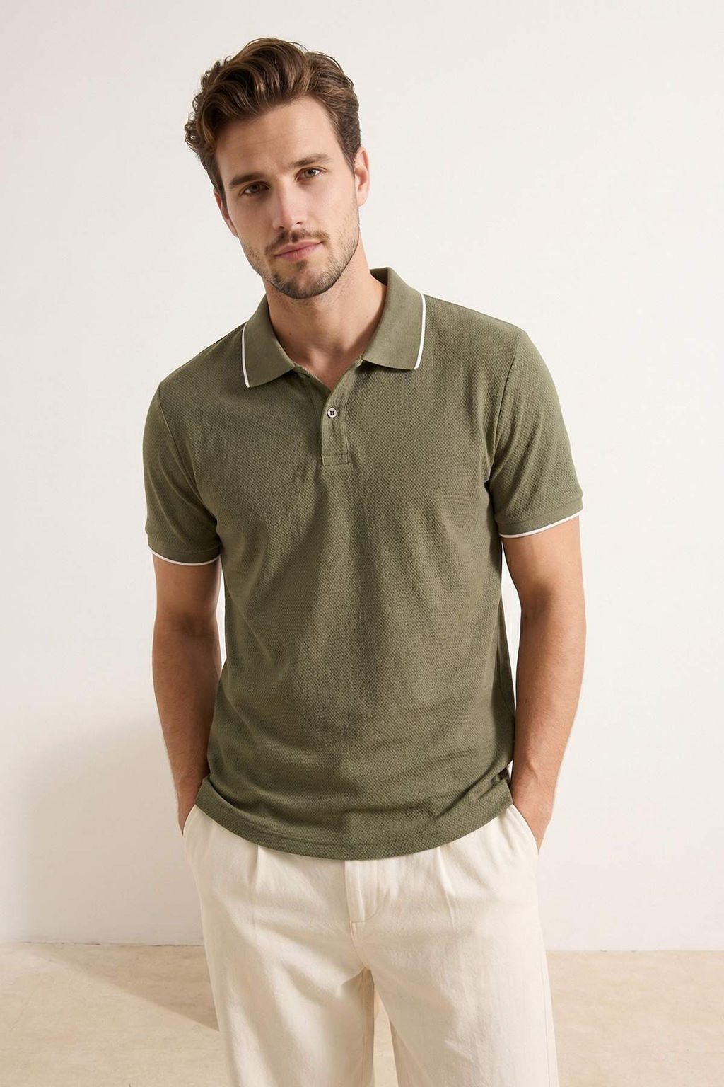 Lacivert Regular Polo Yaka Duz Polo Yaka T-shirt TMNSS26PO00020 - Trendyolmilla фото 16