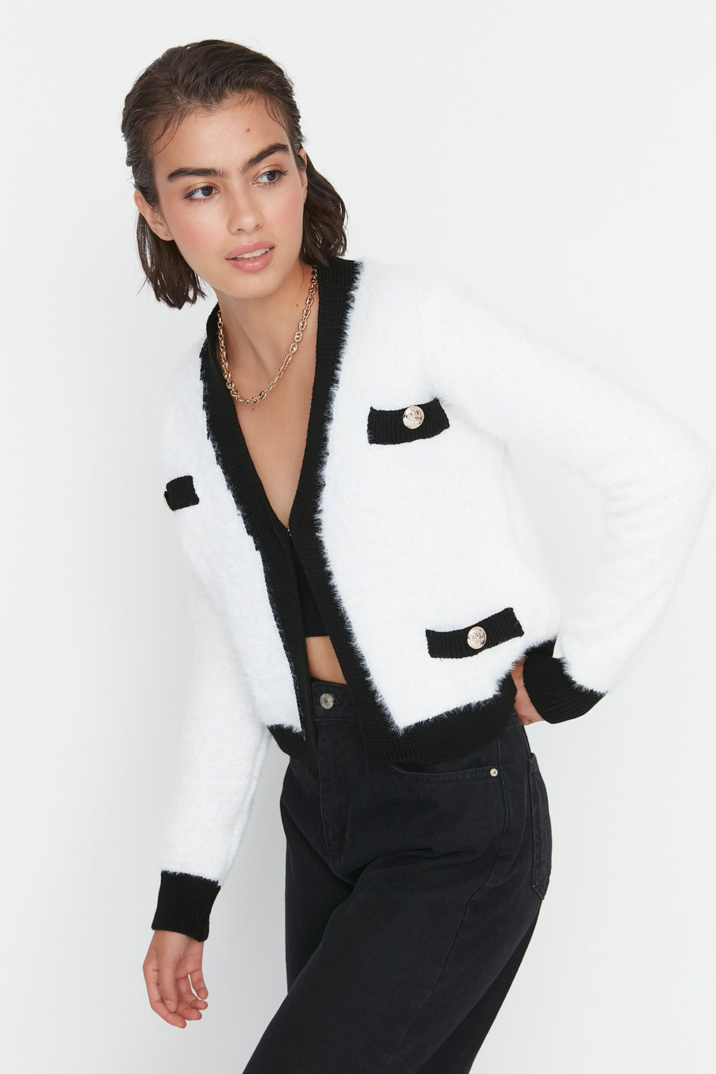 TRENDYOLMILLA Ekru Tuylu Triko H?rka TWOAW22HI0048  фото 12