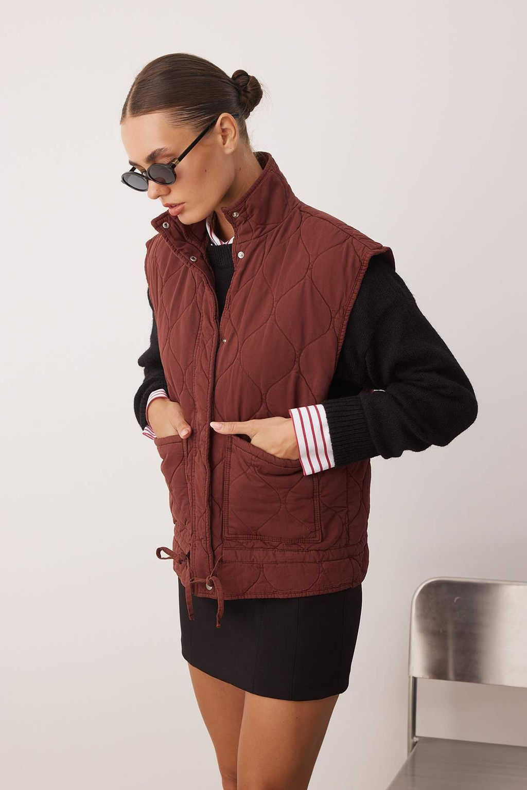 Kahverengi Oversize Yelek TWOAW26YE00032 - Trendyolmilla фото 2