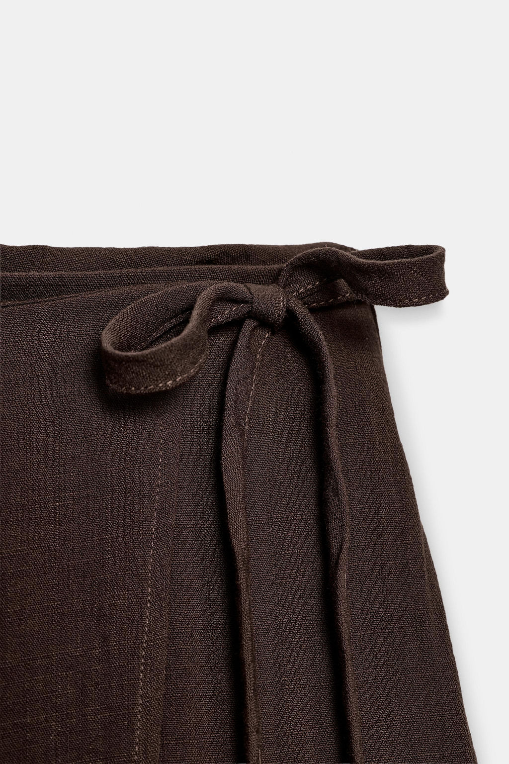 FALDA PAREO MIDI FLECOS / Marr?n - Zara фото 8