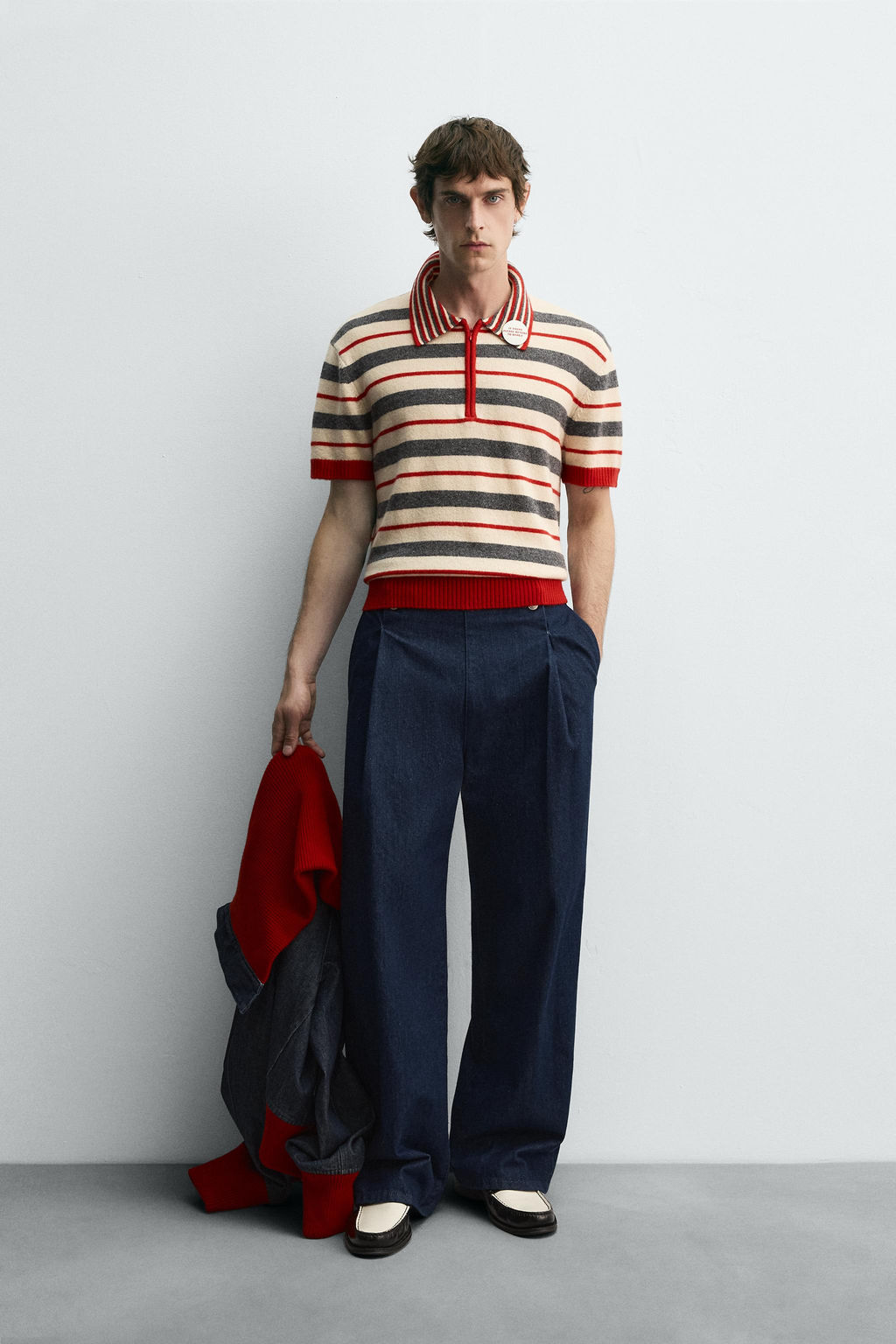 STRIPED KNIT POLO SHIRT HARRY LAMBERT FOR ZARA X DISNEY