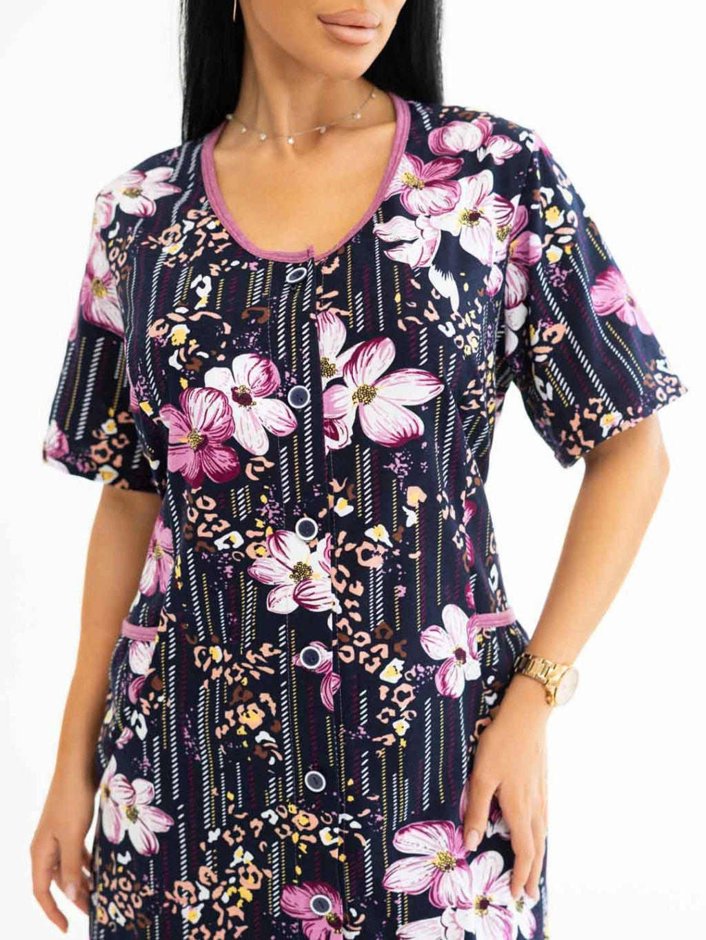 Халат женский, цвет темно-синий