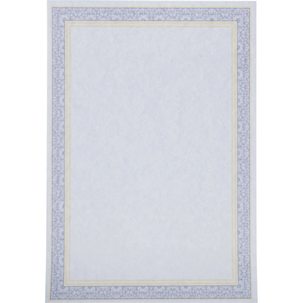 Сертификат-бумага А4 Attache двойная рамка сине-оранжевая ID8, 25шт/уп