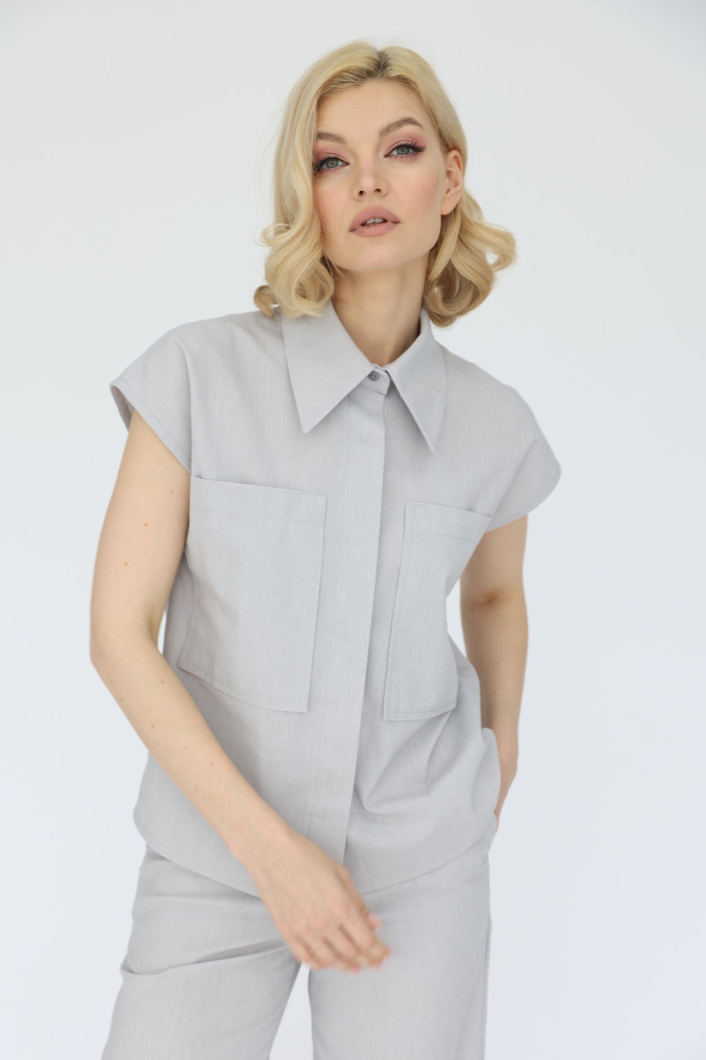 Рубашка с накладными карманами - Looklikecat фото 2