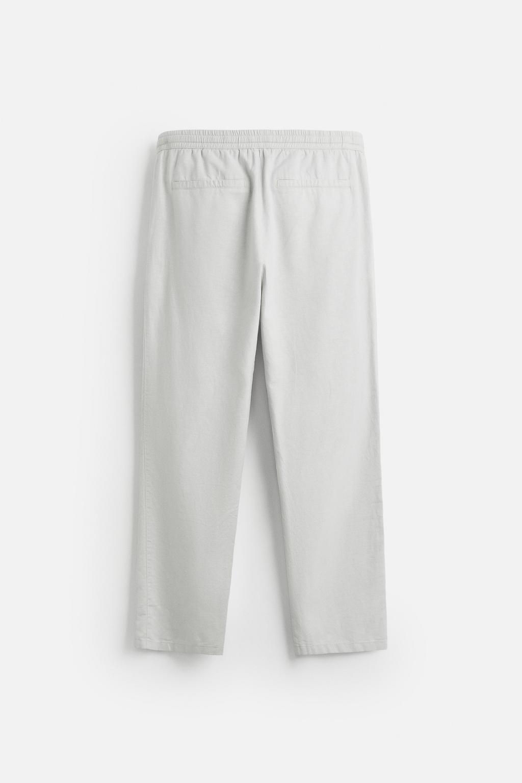 COTTON-LINEN RELAXED FIT TROUSERS - Zara фото 34