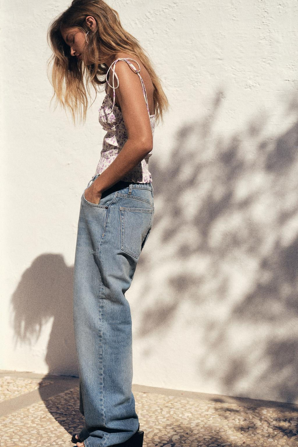 TRF STRAIGHT-LEG MID-RISE JEANS - Zara фото 3