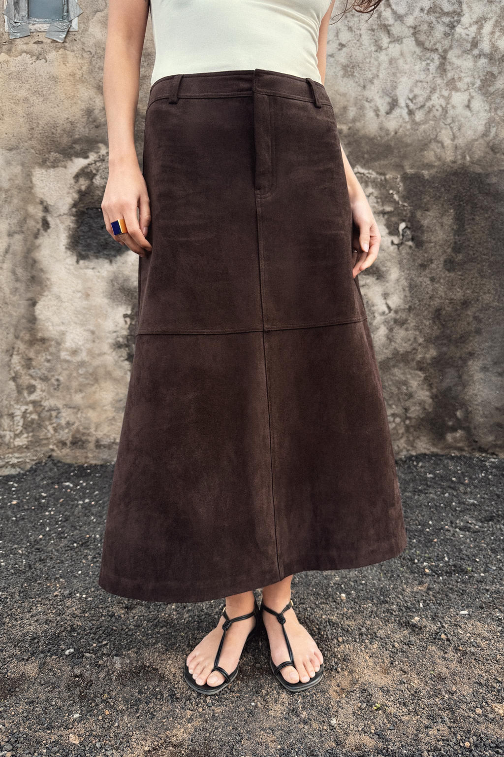 FALDA CAPA EFECTO ANTE / Marr?n chocolate - Zara фото 2