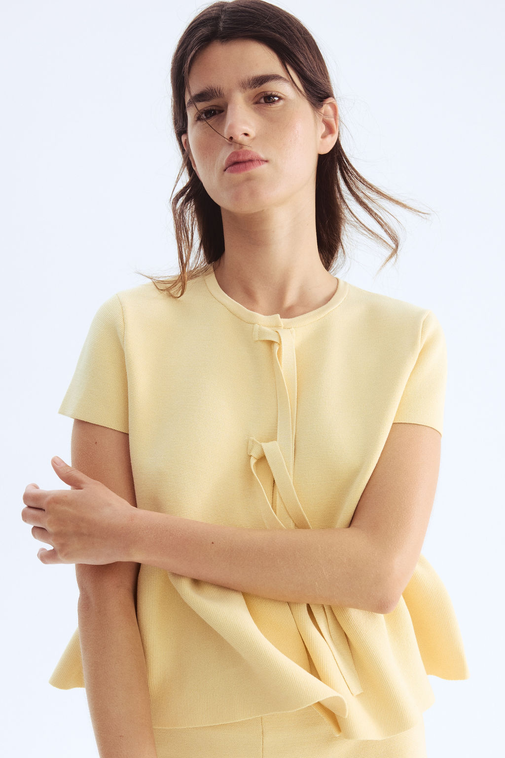 Knitted tie-detail top - H&m фото 3